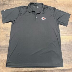 Kansas City Chiefs Antigua Black Polo Golf Shirt Size XL NFL Embroidered Logo